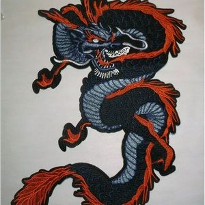 Large 13” Chinese dragon iron on patch